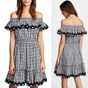 Misa Los Angeles Mirela Gingham Off Shoulder Dress